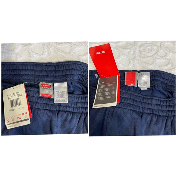 VTG Nike Team Pants Men  XXL Mesh Navy Blue Sweat Basketball Y2K 90s Ankle Snap - Picture 8 of 9